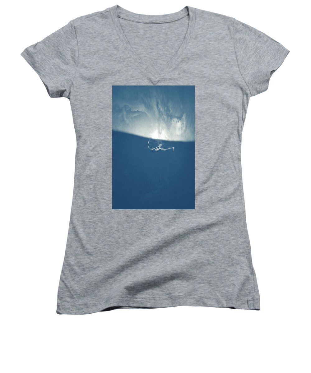 27mm Women's V-Neck featuring the photograph 150803-9933b by 27mm