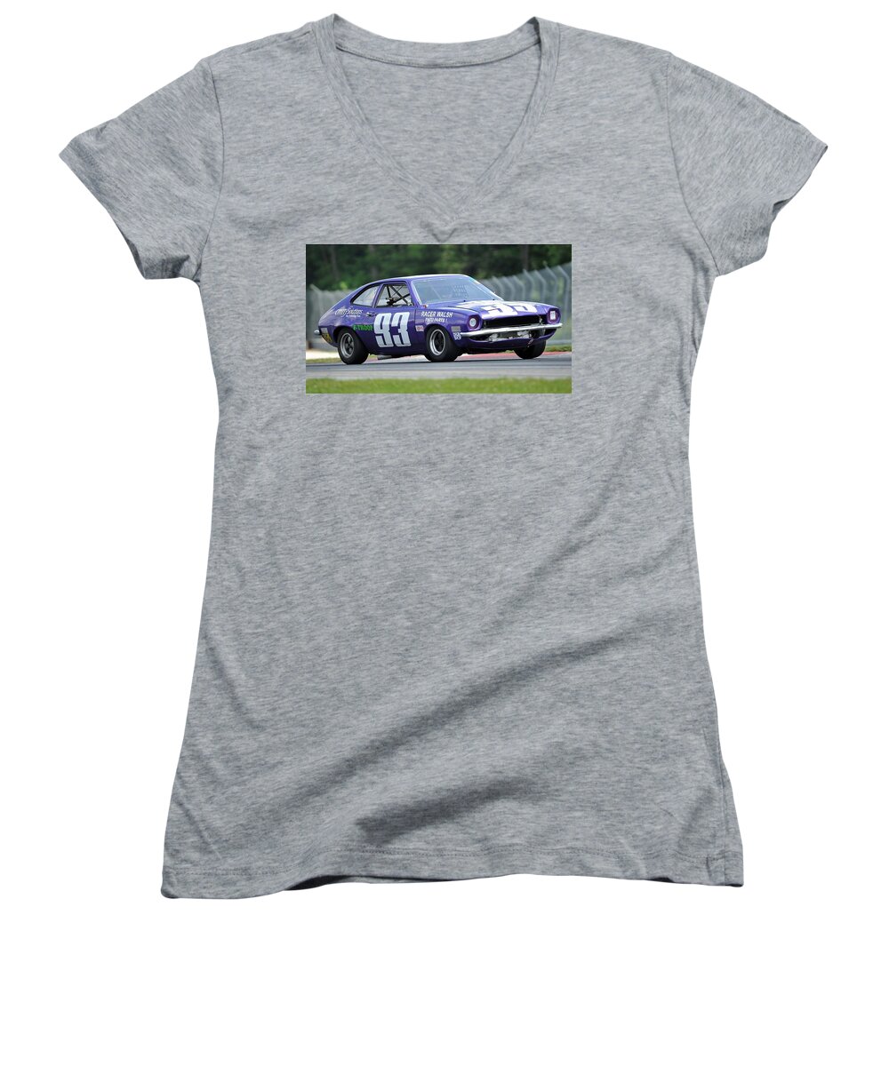 Ford Women's V-Neck featuring the digital art Ford #16 by Super Lovely