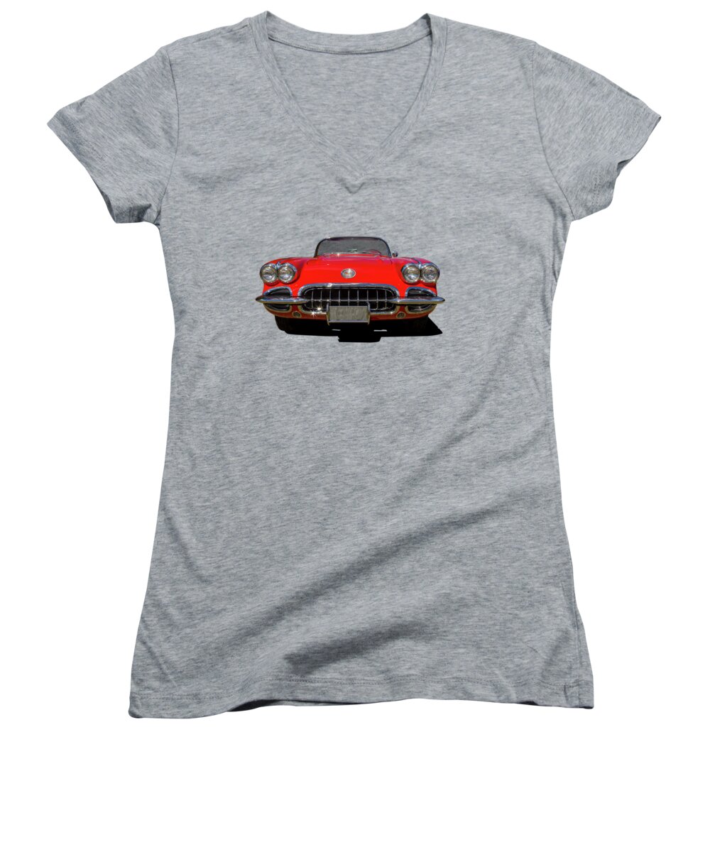 Car Women's V-Neck featuring the photograph 1959 Classic by Keith Hawley