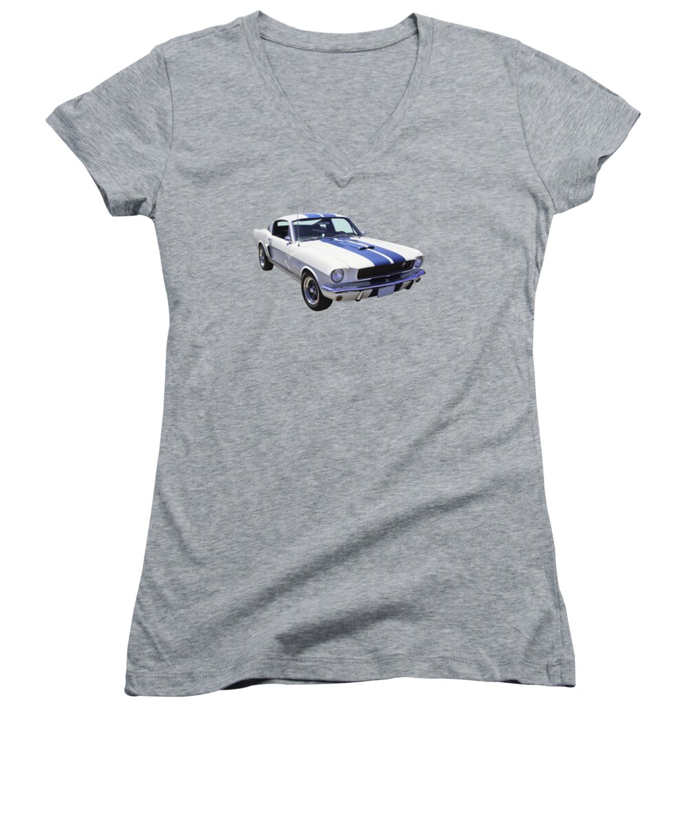 Car Women's V-Neck featuring the photograph 1965 GT350 Mustang Muscle Car by Keith Webber Jr