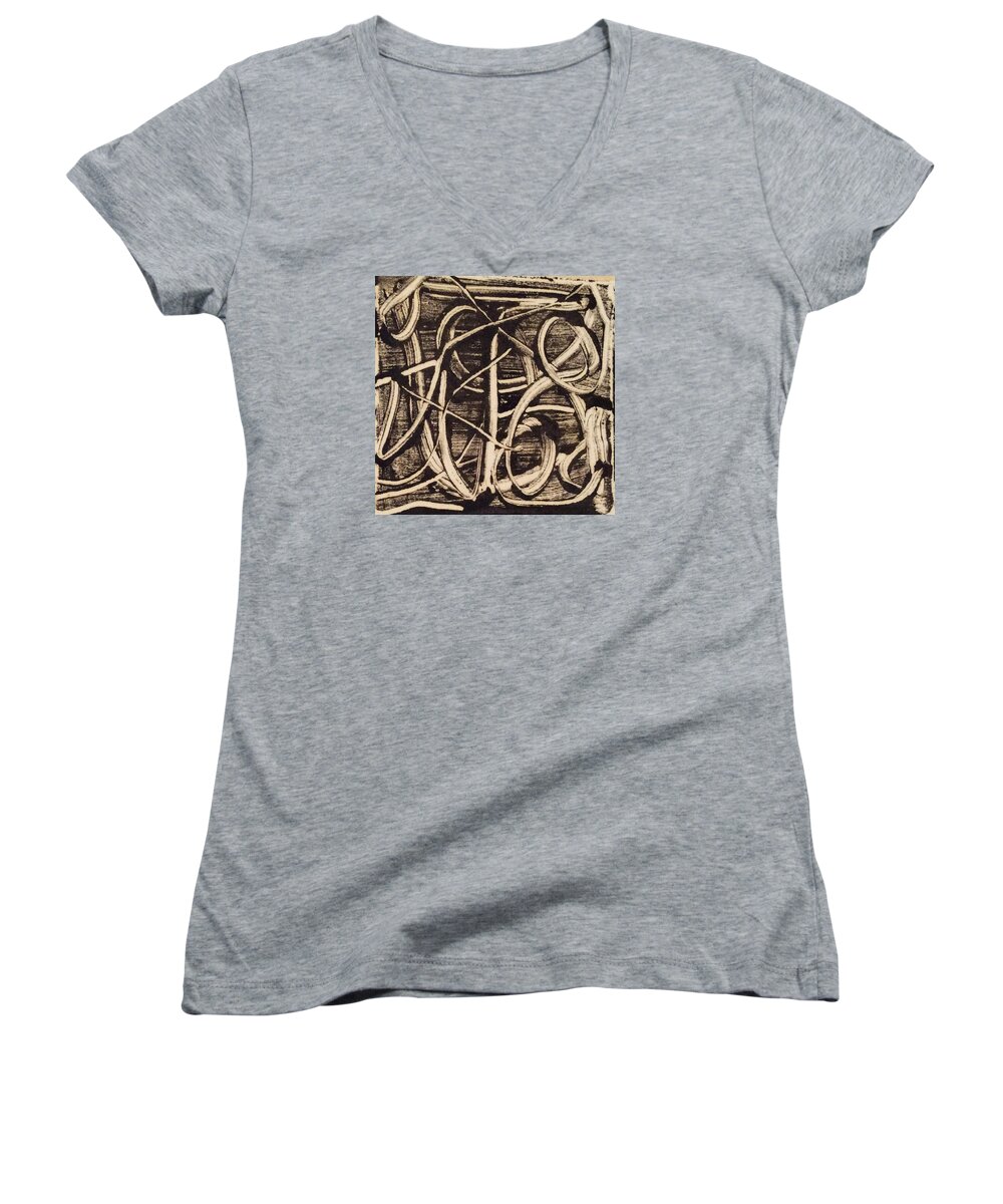 Print Women's V-Neck featuring the painting 19671 by Erika Jean Chamberlin
