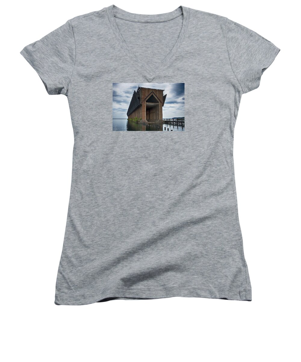  Women's V-Neck featuring the photograph 1971 by Dan Hefle