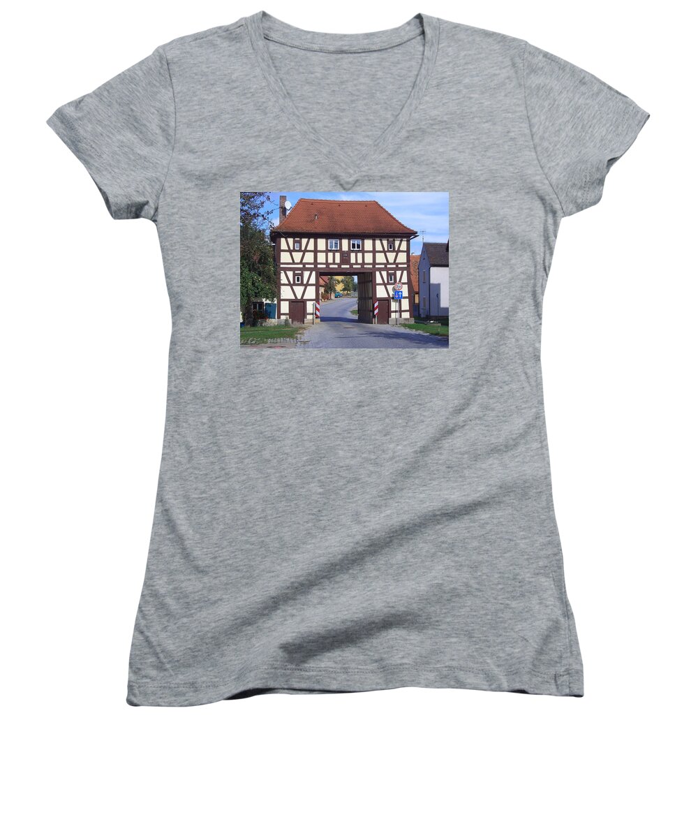 Architecture Women's V-Neck featuring the photograph Architecture #2 by Jackie Russo