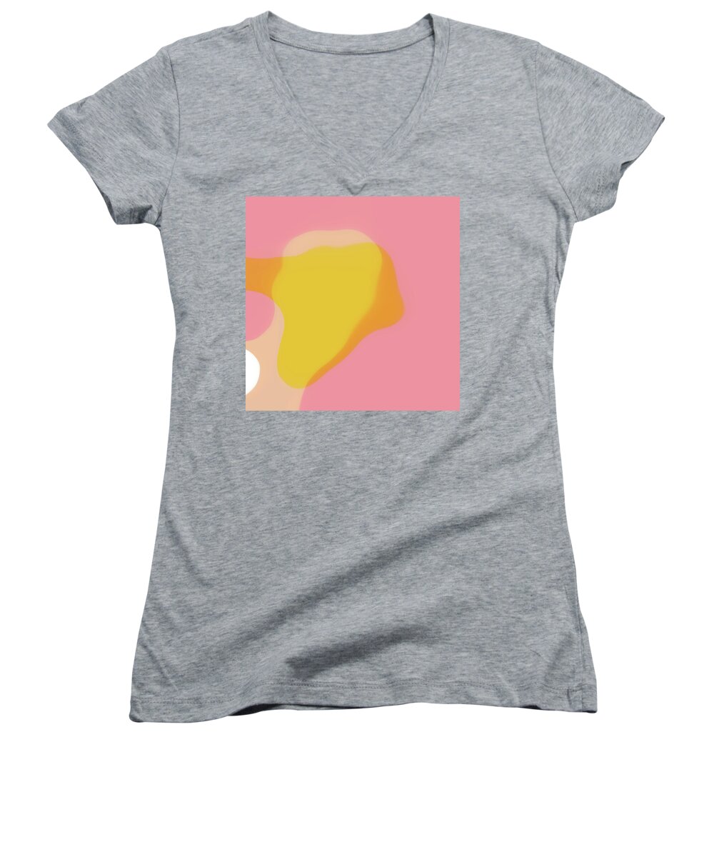  Women's V-Neck featuring the mixed media Translucent Abstractions Series #29 by Ricki Mountain