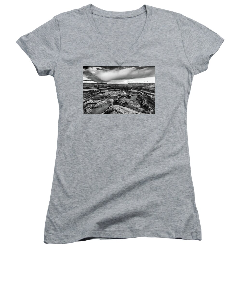 Jay Stockhaus Women's V-Neck featuring the photograph Dead Horse Point #3 by Jay Stockhaus