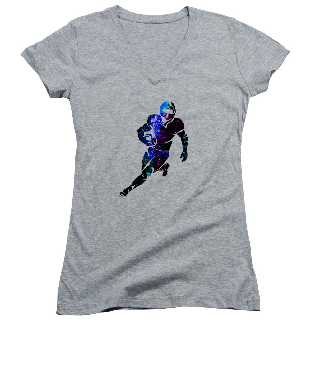 Football Women's V-Neck featuring the mixed media Football Collection #2 by Marvin Blaine