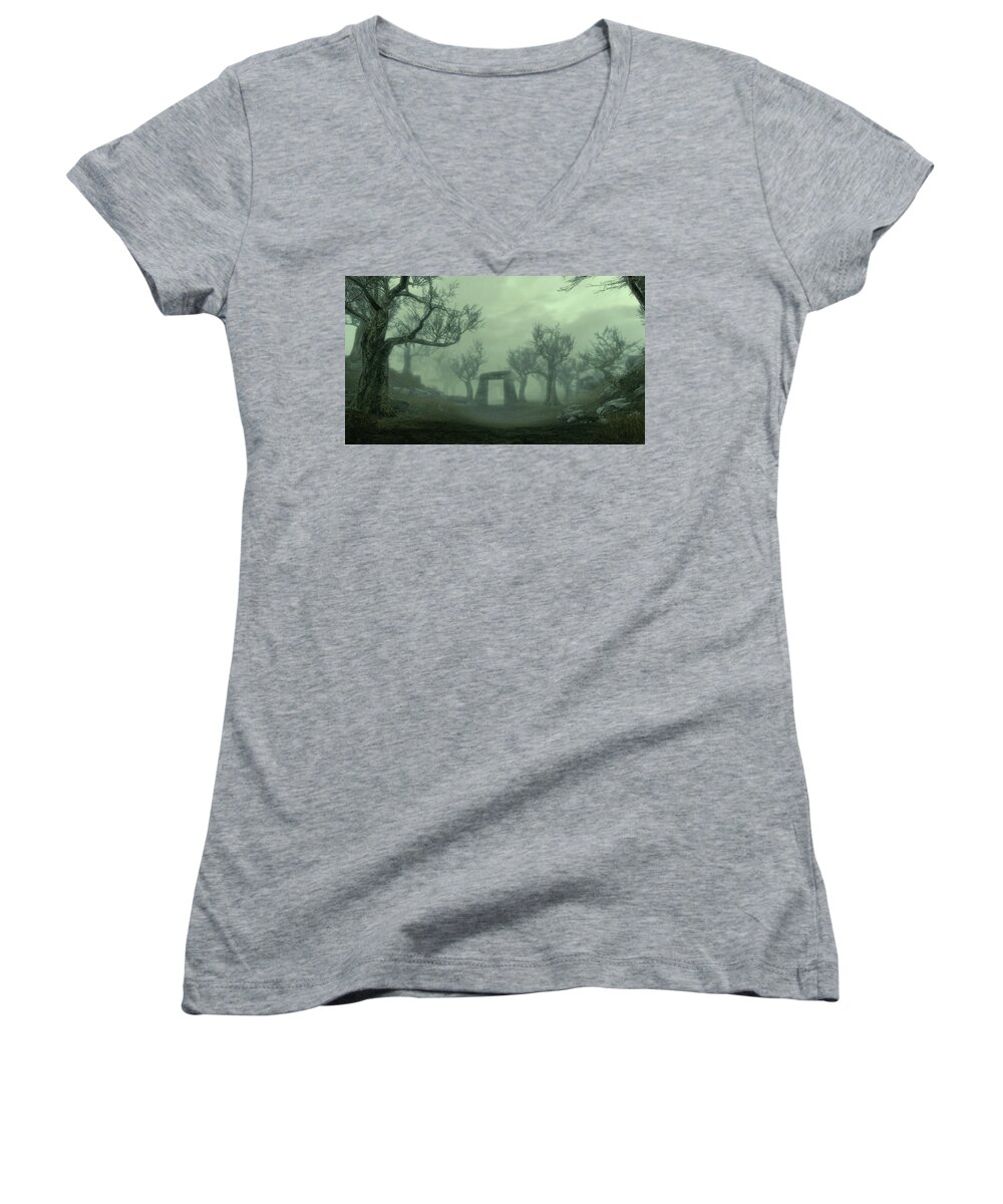 Video Game Women's V-Neck featuring the digital art Video Game #3 by Maye Loeser