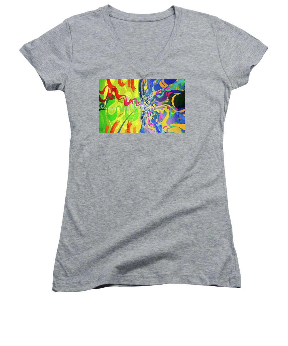 Colors Women's V-Neck featuring the digital art Colors #30 by Super Lovely