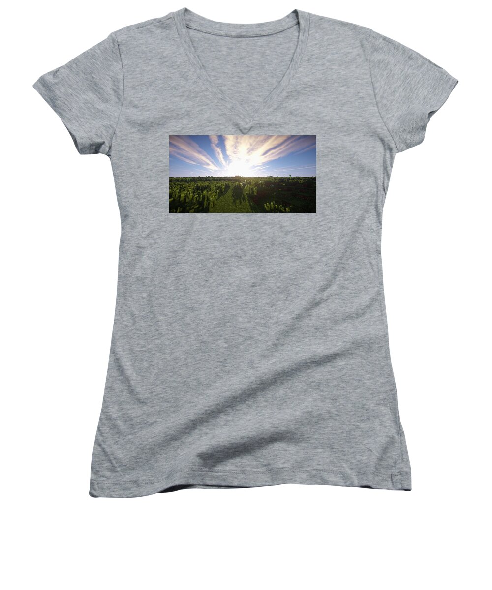 Video Game Women's V-Neck featuring the digital art Video Game #36 by Maye Loeser