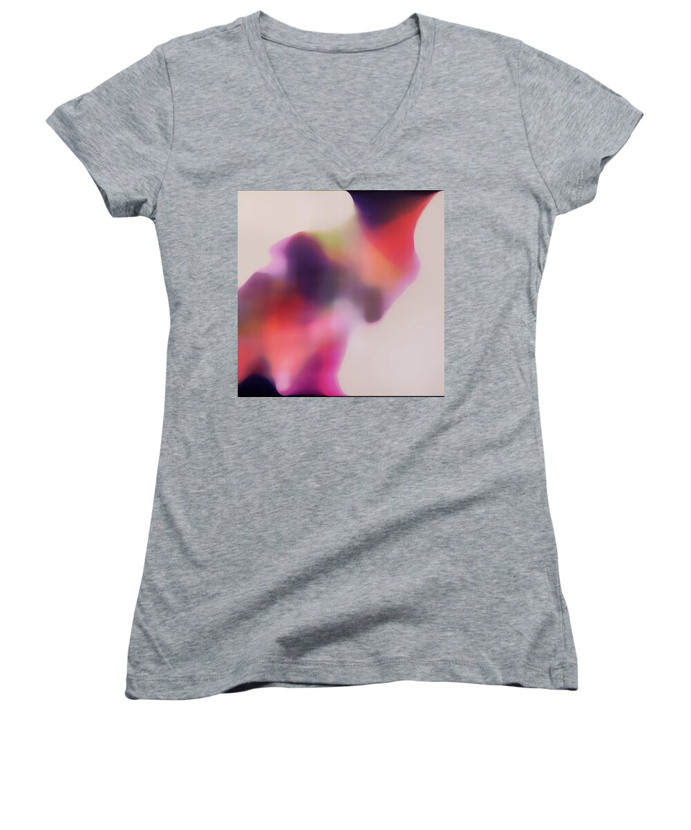 Home Decor Women's V-Neck featuring the mixed media Translucent Abstractions Series #37 by Ricki Mountain