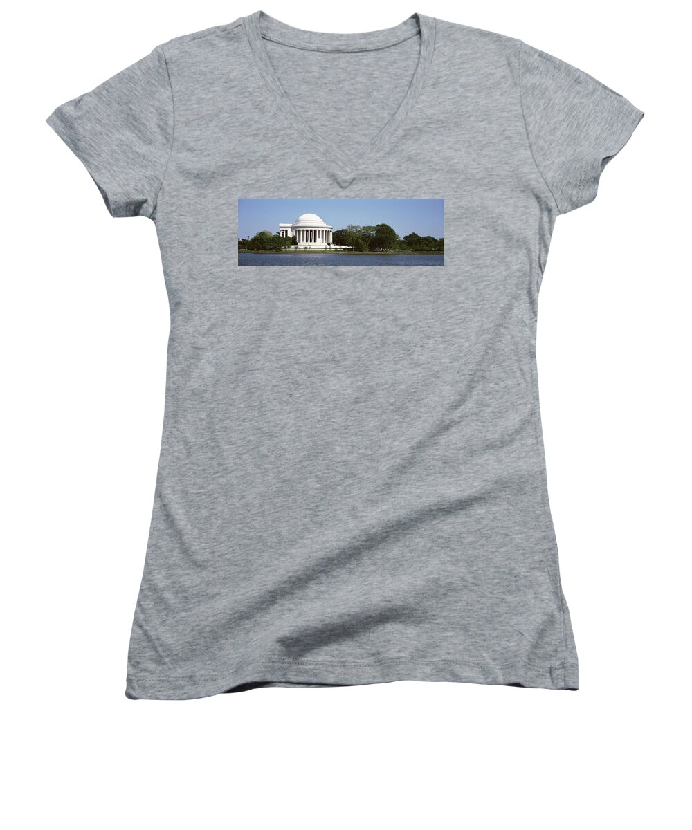 Photography Women's V-Neck featuring the photograph Jefferson Memorial, Washington Dc #4 by Panoramic Images