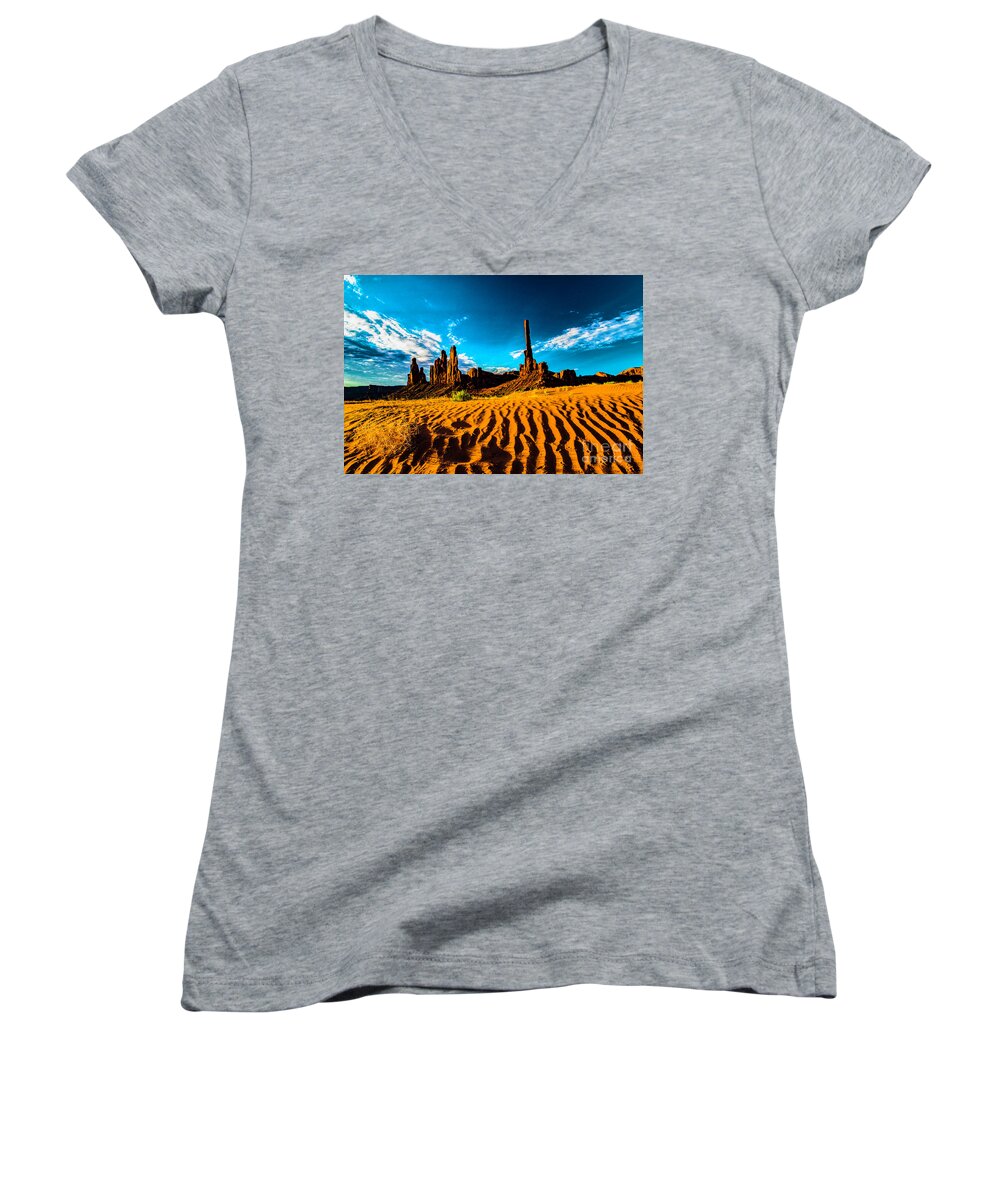 Sand Dune Women's V-Neck featuring the photograph Sand Dune #7 by Mark Jackson