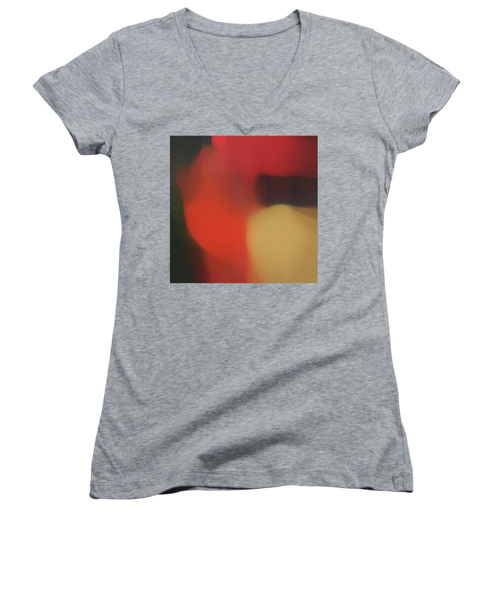 Home Decor Women's V-Neck featuring the mixed media Translucent Abstractions Series #42 by Ricki Mountain