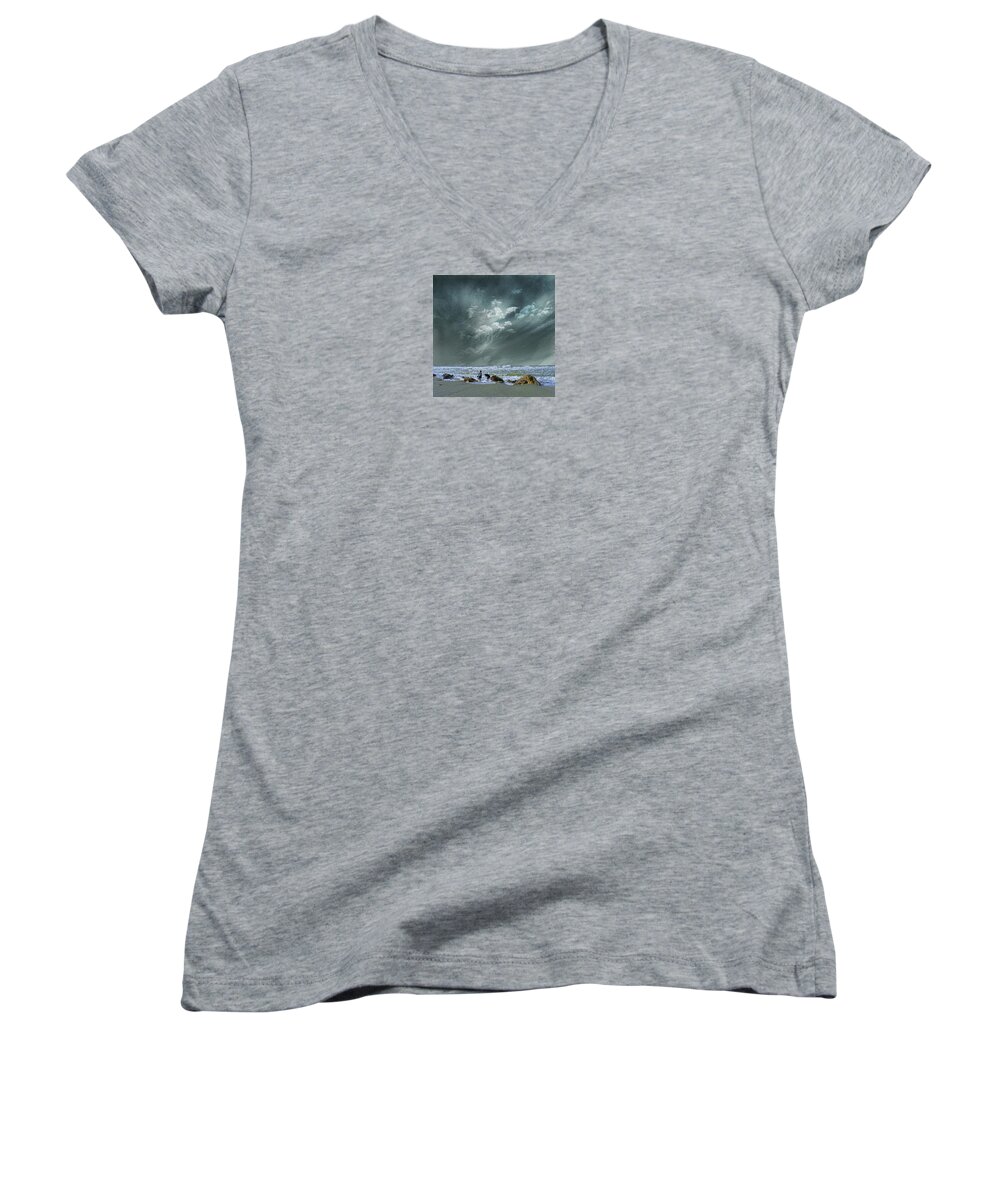 Man Women's V-Neck featuring the photograph 4399 by Peter Holme III