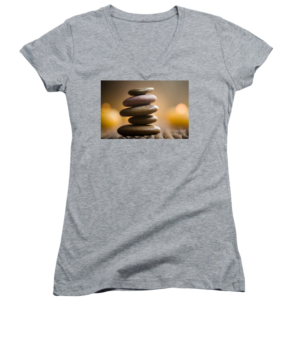 Alternative Women's V-Neck featuring the photograph Wellness #5 by Kati Finell