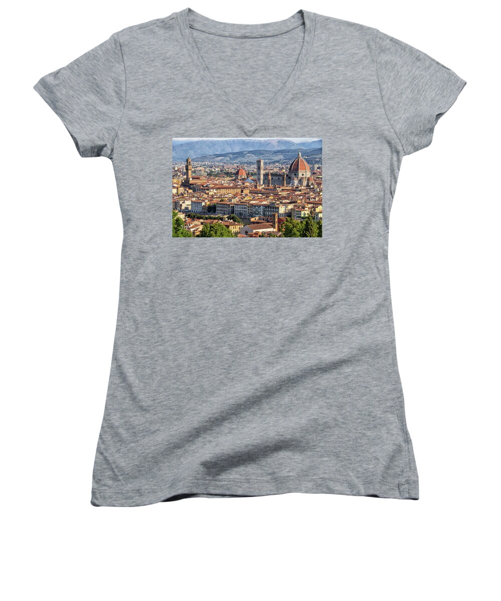Cityscape Of Florence Women's V-Neck featuring the photograph Photographer #7 by Matthew Pace