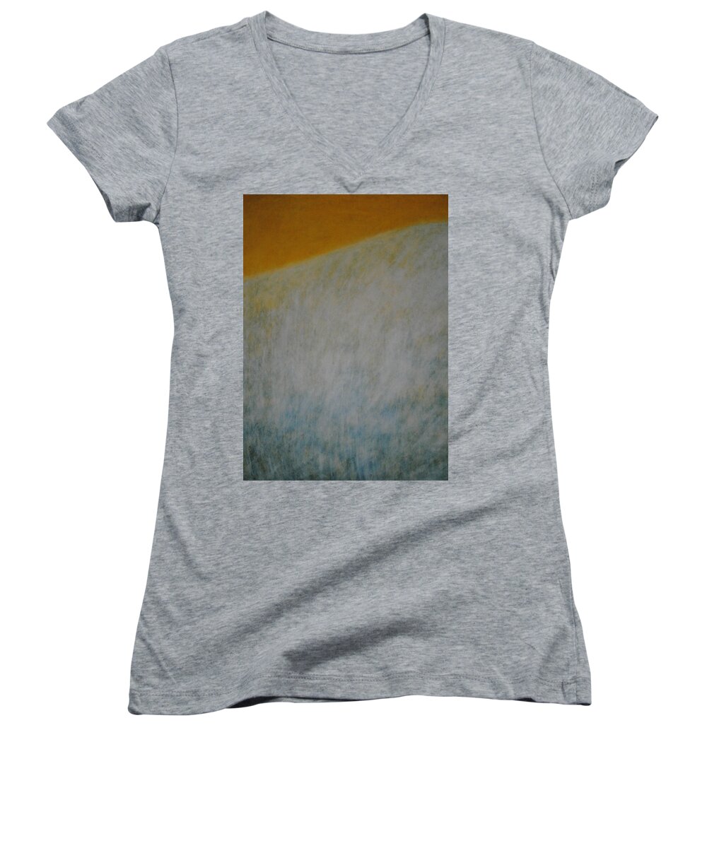 Contemporary Women's V-Neck featuring the painting Calm Mind #8 by Kyung Hee Hogg