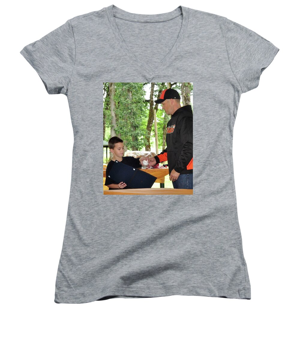  Women's V-Neck featuring the photograph 9791 by Jerry Sodorff