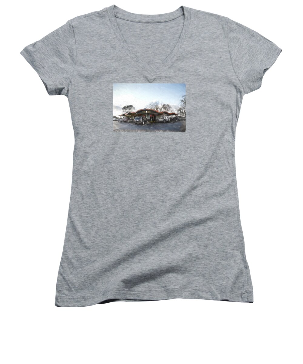 Distressed Wall Art Women's V-Neck featuring the photograph A and W by Pat Cook