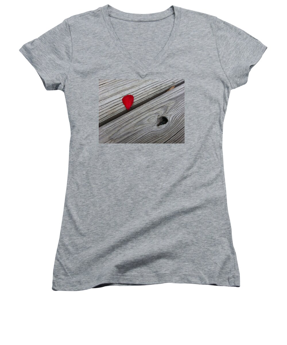 Geranium Women's V-Neck featuring the photograph A Drop of Color by Robert Knight