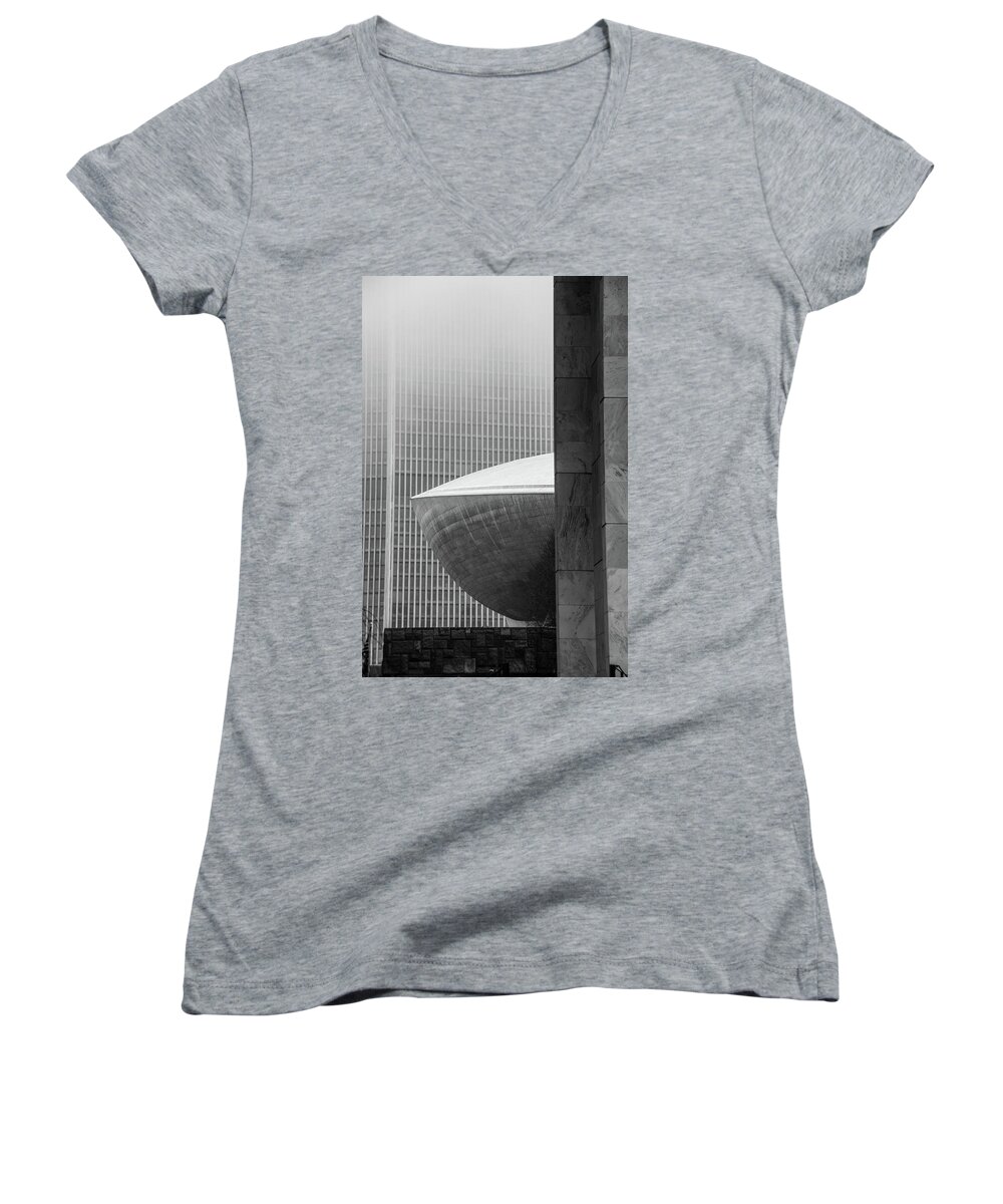 Albany Women's V-Neck featuring the photograph A Peek at the Egg by Neil Shapiro