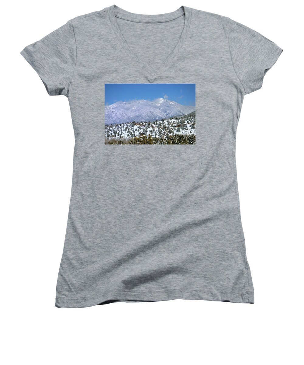 Landscape Women's V-Neck featuring the photograph After The Blizzard by Ron Cline