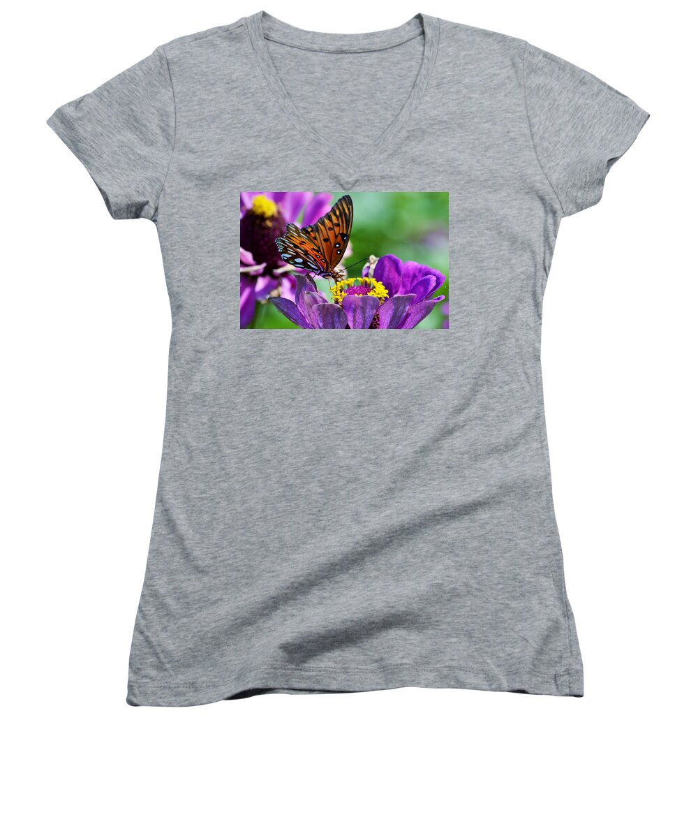 Naples Botanical Garden Women's V-Neck featuring the photograph Afternoon Delight by Melanie Moraga