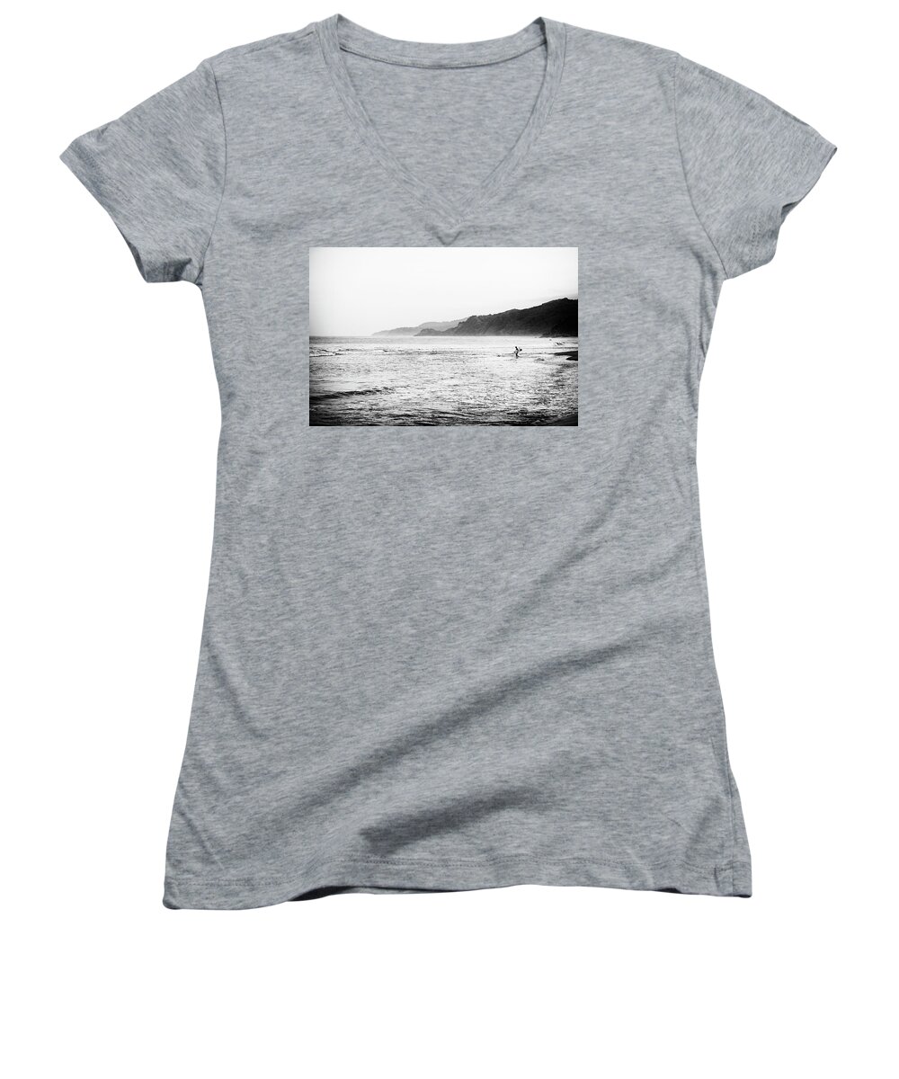 Surfing Women's V-Neck featuring the photograph Ambitious by Nik West
