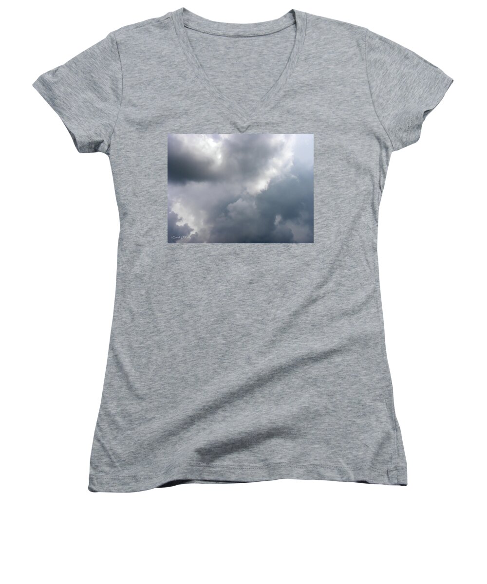 Angels Women's V-Neck featuring the photograph Angels In The Sky by Sandi OReilly