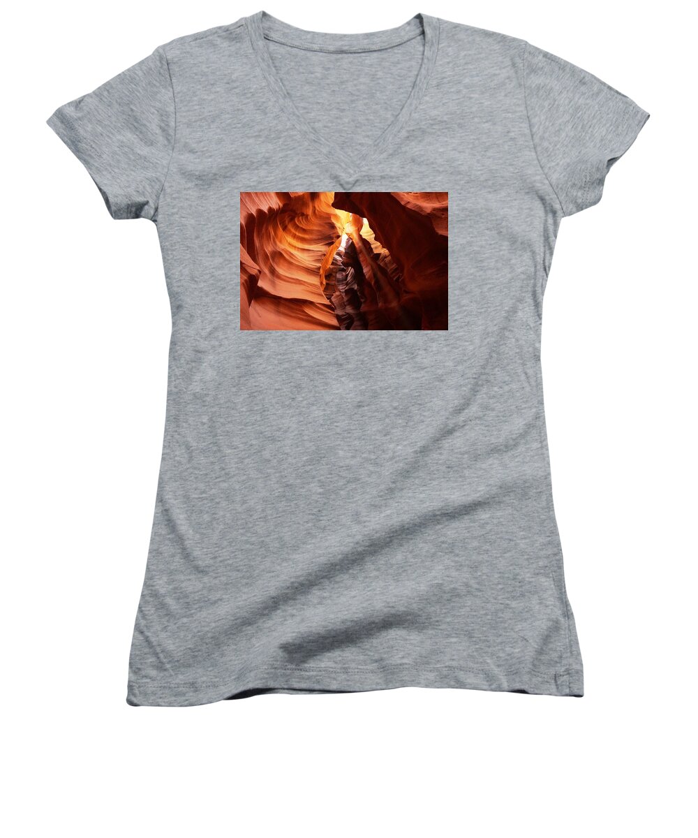 Antilope Canyon Women's V-Neck featuring the photograph Antilope Canyon by Julia Ivanovna Willhite