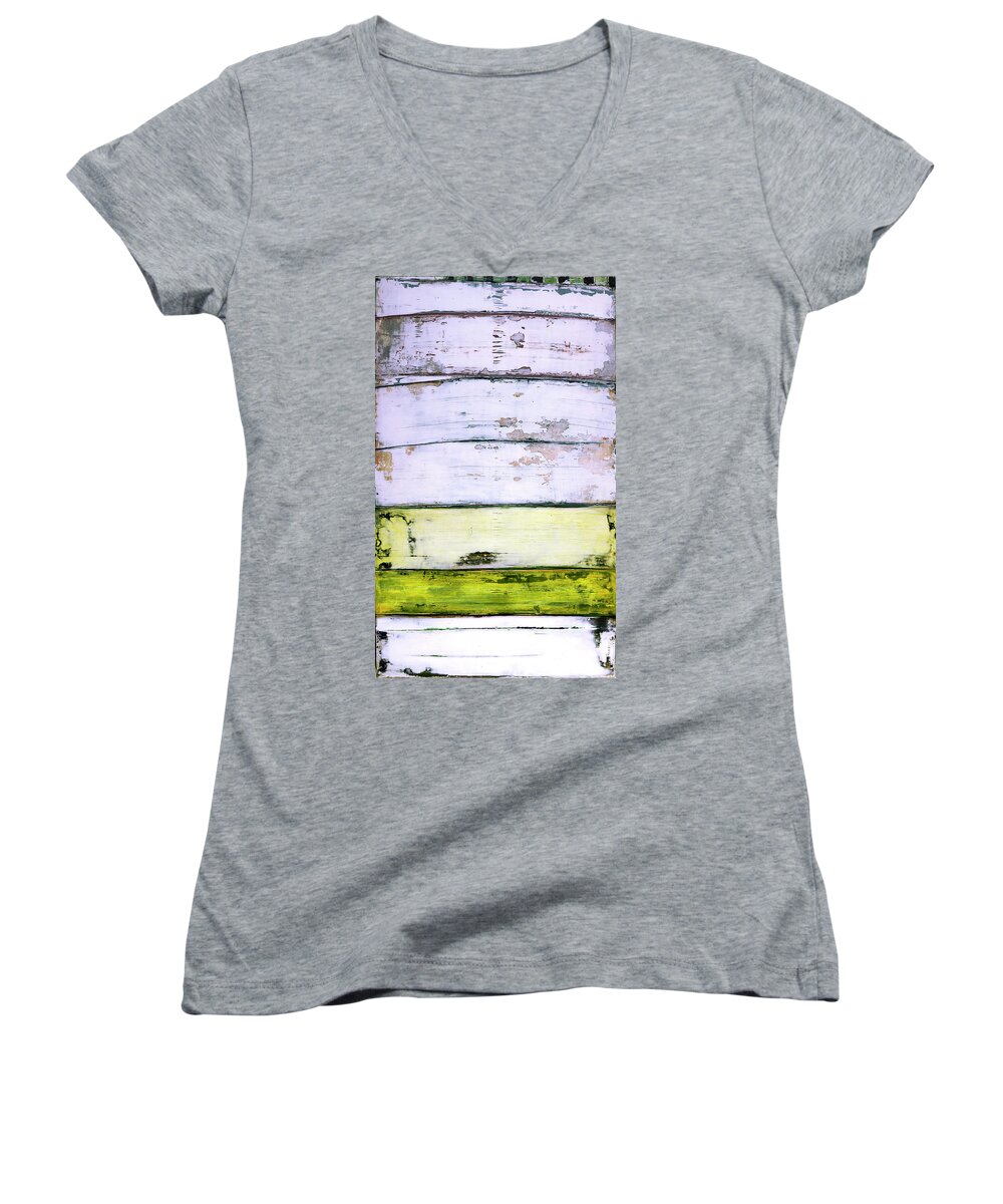 Abstract Prints Women's V-Neck featuring the painting Art Print Abstract 11 by Harry Gruenert