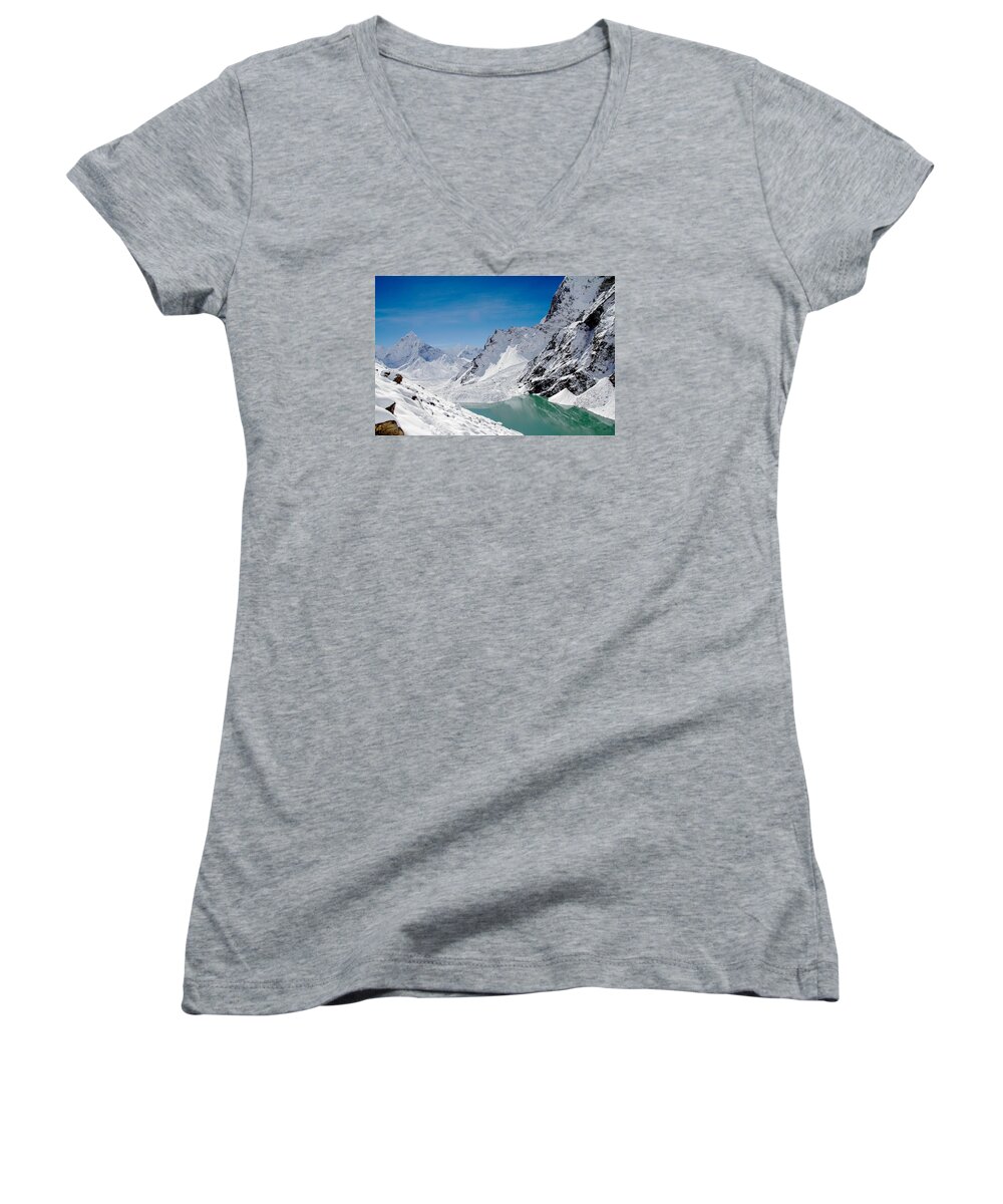 Snow Women's V-Neck featuring the photograph Artic Landscape by Britten Adams