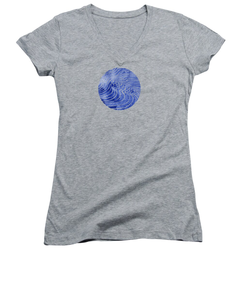 Swell Women's V-Neck featuring the mixed media Tide IX by Stevyn Llewellyn
