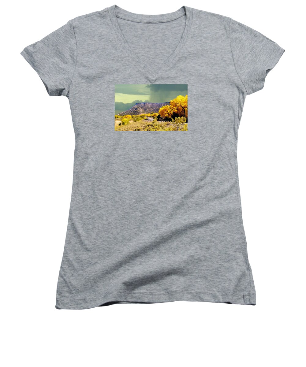 Aspens Women's V-Neck featuring the photograph Aspens near Durango Colorado in October by Janette Boyd