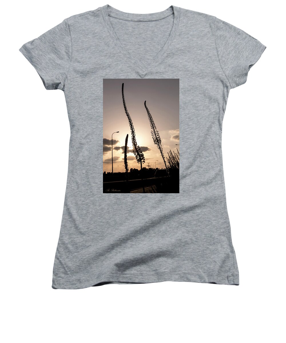 Wildflowers Women's V-Neck featuring the photograph Autumn Alarm 02 by Arik Baltinester