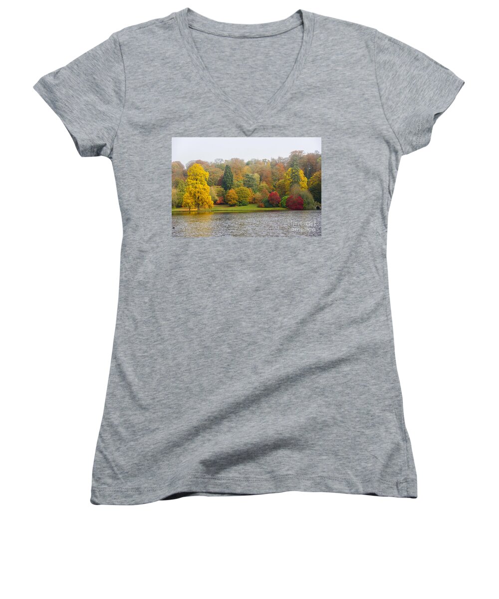 Autumn Women's V-Neck featuring the photograph Autumn colous by Colin Rayner