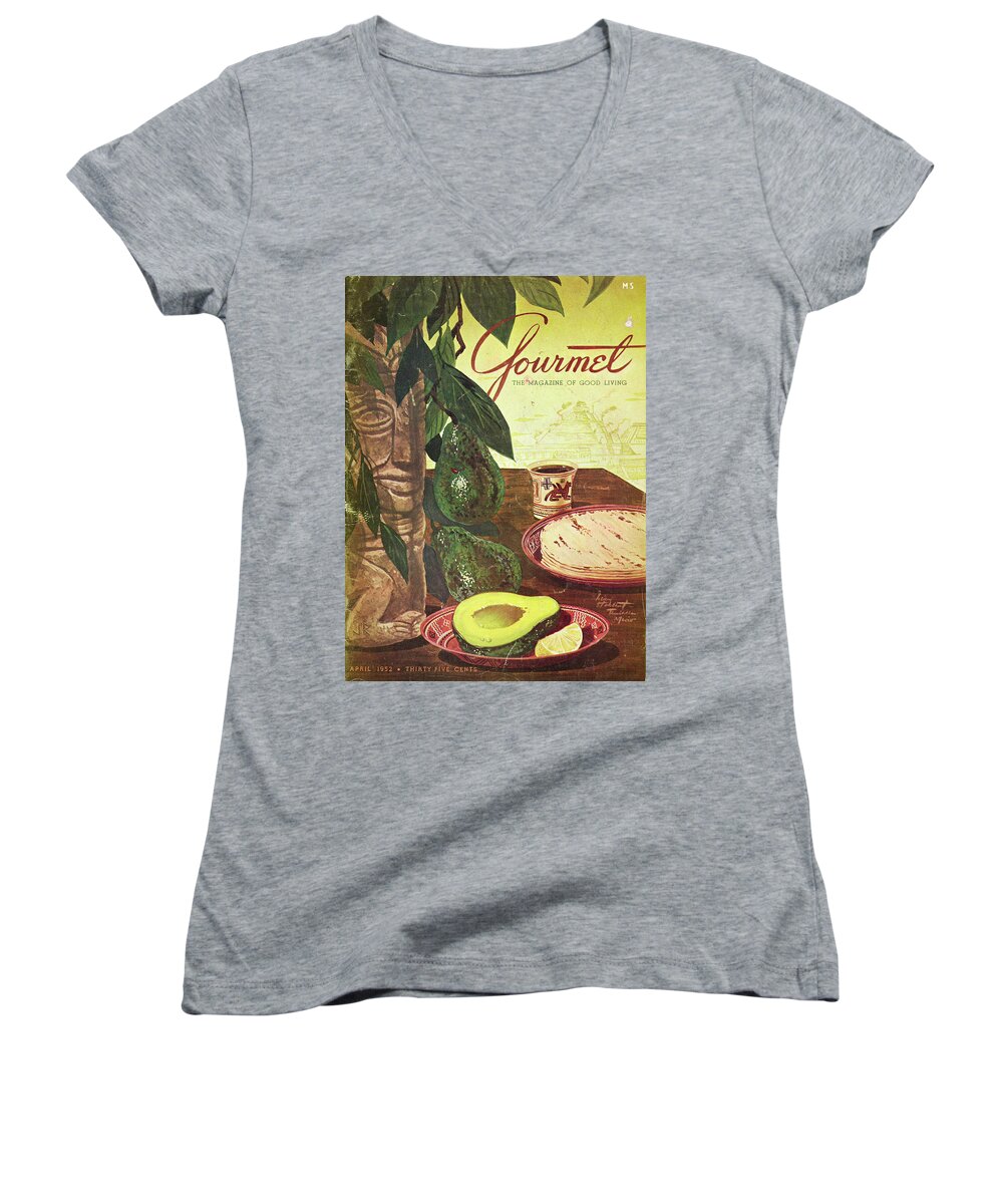 Food Women's V-Neck featuring the photograph Avocado And Tortillas by Henry Stahlhut