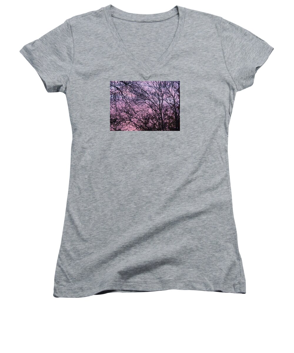 Trees Women's V-Neck featuring the photograph Background 6 by Kevin B Bohner