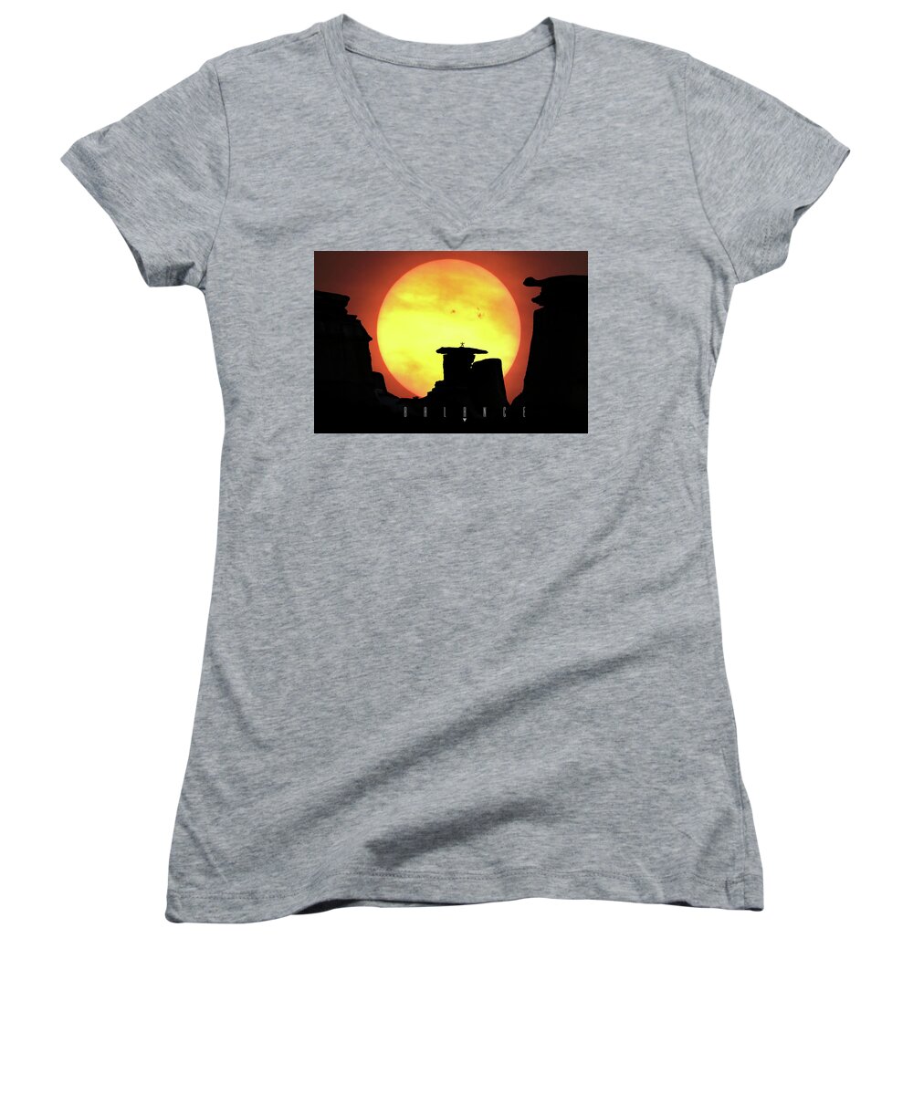 Middle Earth Women's V-Neck featuring the photograph Balance by John Poon