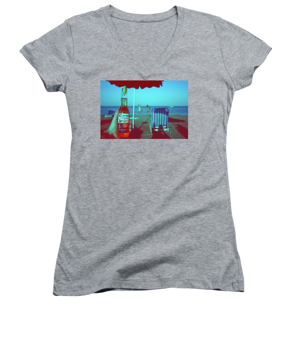 Beach Women's V-Neck featuring the photograph Beach Time by La Dolce Vita