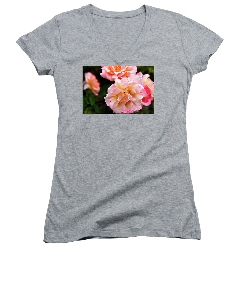 New Zealand Women's V-Neck featuring the photograph Beautiful Flowers in Cambridge by Kathryn McBride