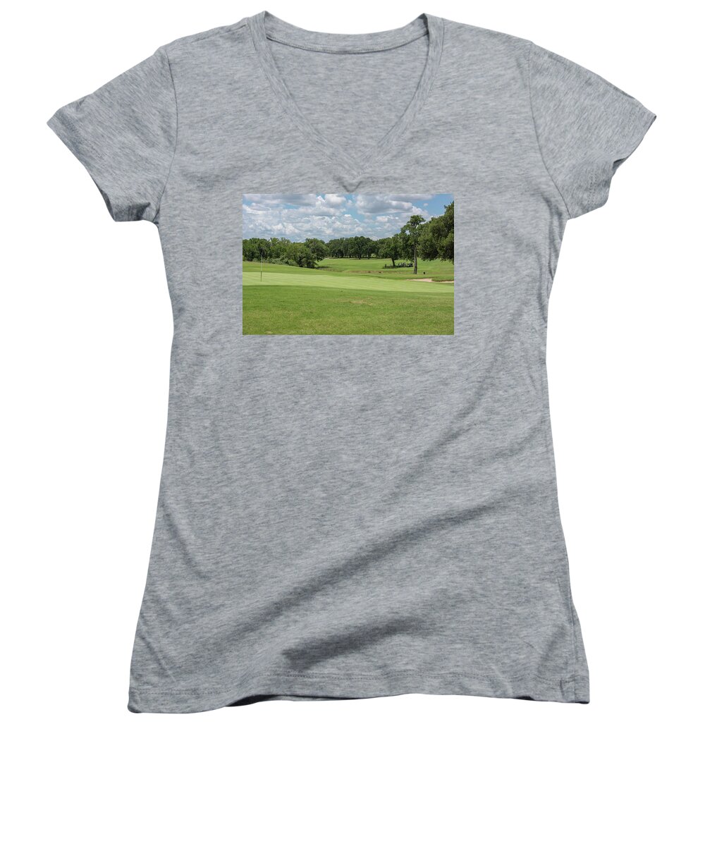 Cimarron Hills Women's V-Neck featuring the photograph Beautiful golf by John Johnson