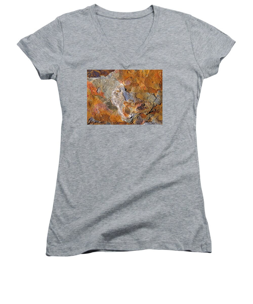 Abstract Women's V-Neck featuring the photograph Beautiful Surface by Lynda Lehmann