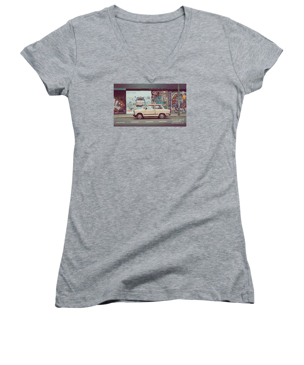 Art Women's V-Neck featuring the photograph Berlin East Side Gallery by JR Photography