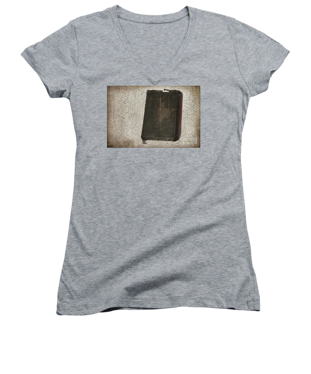 Bible Women's V-Neck featuring the photograph Bible by David Arment