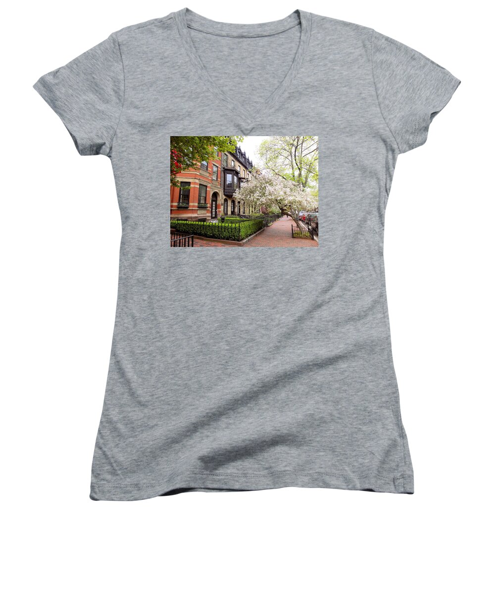 Boston Women's V-Neck featuring the photograph Boston Spring by Christopher Brown