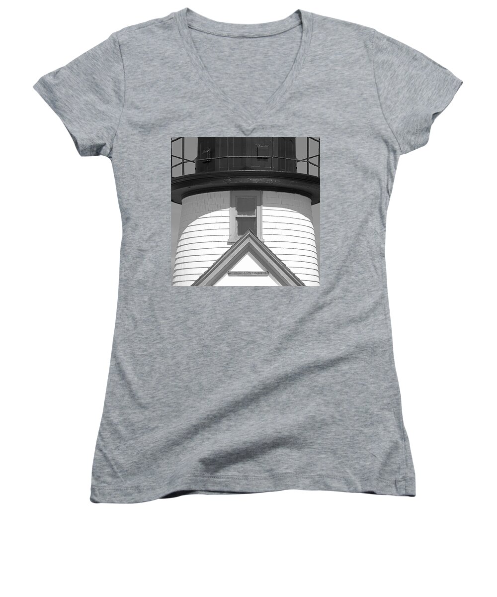 Nantucket Women's V-Neck featuring the photograph Brant Point Lighthouse Nantucket by Charles Harden