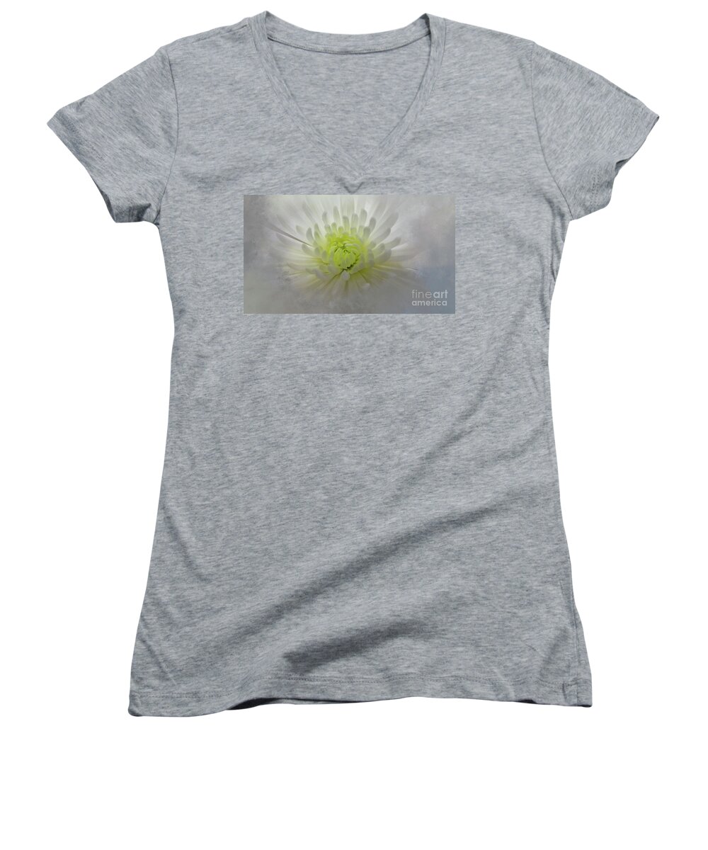 Flower Women's V-Neck featuring the photograph Breaking through the light by Geraldine DeBoer