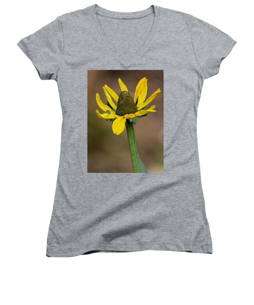 Flower Women's V-Neck featuring the photograph Bright and Shining by Deborah Crew-Johnson