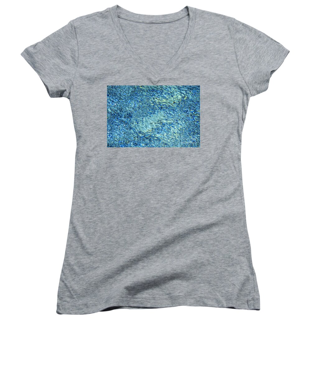 Water Women's V-Neck featuring the photograph Bright blue water by Patricia Hofmeester